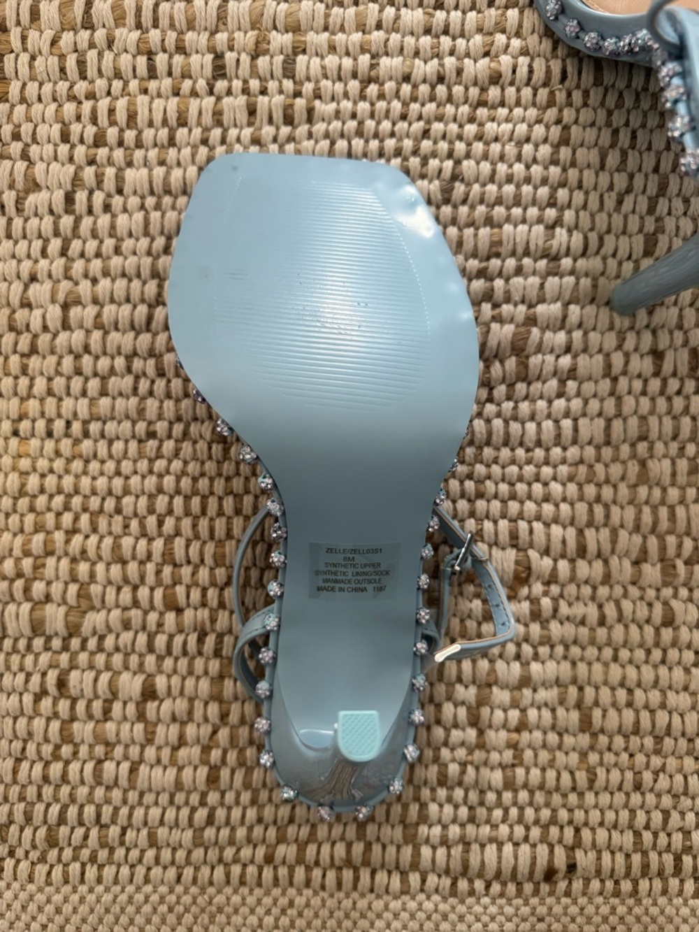 New Steve Madden Women’s Light Blue Jeweled Strap Sandals